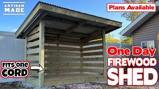 How To Build A Firewood Storage Shed In One Day  DIY Firewood Shed  Firewood Rack Build [upl. by Adelaide272]