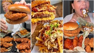 TikTok mukbang compilation  wingstop chipotle and more [upl. by Otho139]