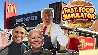 US Presidents work at McDonalds  Presidents Play Fast Food Simulator [upl. by Alusru633]