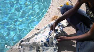 DIY Tie Dye Jeans Dying Over Acid Wash [upl. by Arrec]