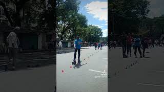 Freestyle slalom skating Training skating skateselection [upl. by Dranal]