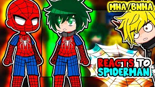 MHABNHA Reacts Deku as SpiderMan  Marvels SpiderMan Gacha Club React [upl. by Tnek]