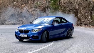 BMW M235i drift amp slide amp donuts 4K [upl. by Ardisi]