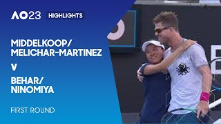 MiddelkoopMelicharMartinez v BeharNinomiya Highlights  Australian Open 2023 First Round [upl. by Junji297]