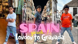 Spain Episode 1 London to Malaga flight 🛫✈️ and bus 🚌 to Granada [upl. by Anaujait]