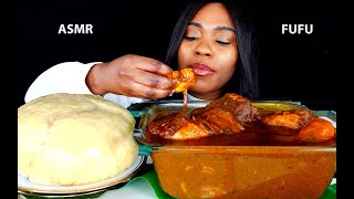 ASMR FUFU amp PALMNUT SOUP MUKBANG  Banga Soup  Soft Eating Sounds  Eat Spicy with Tee [upl. by Shah]