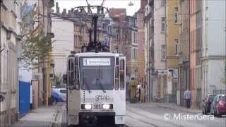 Führerstandsmitfahrt Geraer Straßenbahn  Linie 1 [upl. by Vlada146]