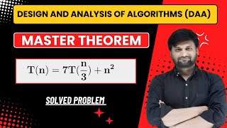 Master theoremSolving Recurrence Relation Tn7Tn3n2 🔥DAA 🔥 Algorithms [upl. by Gavra]