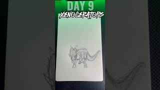 Inktober Day 9 XENOCERATOPS shortsdrawingdinosaur [upl. by Pickford]