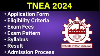 TNEA 2024  Eligibility Criteria Exam Date Application form Syllabus Counseling [upl. by Sheeb]