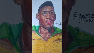 My drawing Pelè 🇧🇷💔 pele brazilianlegend football worldcup shorts [upl. by Johnathan]