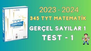 2024  345 TYT MATEMATİK SORU BANKASI ÇÖZÜMLERİ  GERÇEL SAYILAR 1  TEST 1 [upl. by Ailuy522]