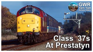 Trains in the 1990s Class 37s at Prestatyn  HD Remaster [upl. by Hnah680]