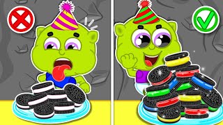 LionET  Tasty Rainbow Cookies with Gummy Bears vs Ordinary Cookies  Cartoon for Kids [upl. by Sayer553]