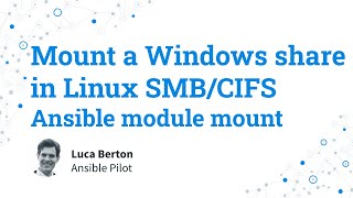 Mount a Windows share in Linux SMBCIFS  Ansible module mount [upl. by Avner]