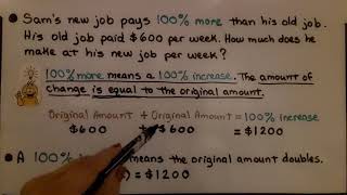 7th Grade Math 51a Finding Percent Increase [upl. by Ahsoj]