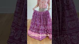 Making Chaniya Choli from Bandhani Saree bollywood music song sewing sapnabhattvlogs diy [upl. by Iggem]