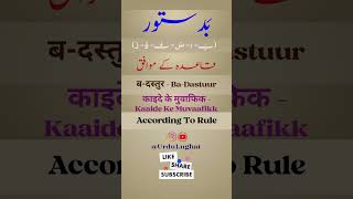 BaDastuuur Meaning  Urdu Dictionary [upl. by Aioj146]