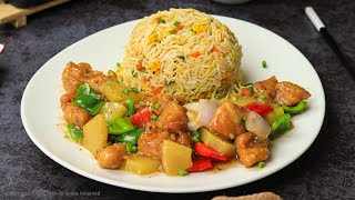 Pineapple Chicken With Fried Rice Recipe By SooperChef [upl. by Bran]