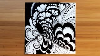 Nature Zentangle Time Lapse Doodle  Day 15 [upl. by Frankie]