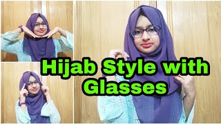 Hijab style summer with glasses  Without inner cap  Full coverage hijab tutorial [upl. by Etteraj]