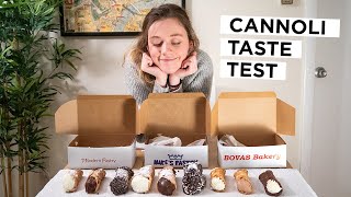 CANNOLI TASTE TEST Which of Boston’s Cannoli Bakeries is Best [upl. by Cicenia]