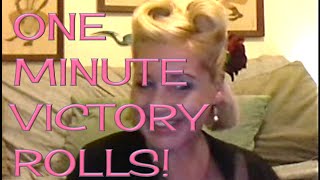 1 MINUTE SUPER EASY VICTORY ROLLS TUTORIAL An Ultimate Fashion History Tutorial [upl. by Gyatt974]