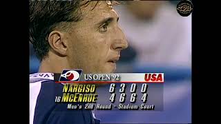 Here is the fourth set of the second round at the 1992 Us Open between McEnroe and Diego Nargiso [upl. by Jennee]