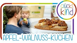 Apfelkuchen ohne Zucker mit Walnuss  sooooo lecker  Honigkuchen  Das Glückskind [upl. by Gilpin]