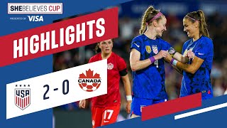 2023 SheBelieves Cup  USWNT vs Canada Highlights  Feb 16 2023 [upl. by Obrien]