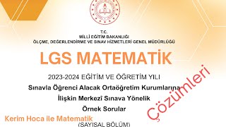 MEB LGS ÖRNEK SORULAR  MATEMATİK ÇÖZÜMLERİ  2024 [upl. by Azila]