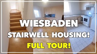 Wiesbaden Military Stairwell Housing Tour in Hainerberg  OCONUS PCS to Germany [upl. by Ariak]