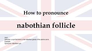 How to pronounce nabothian follicle  meaning [upl. by Notyrb]