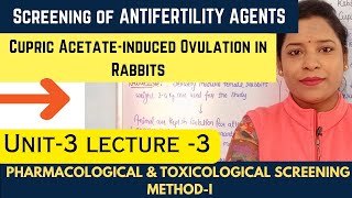 SCREENING OF ANTI FERTILITY AGENTS  ANTI FERTILITY AGENTS  Cupric Acetate induced ovulation [upl. by Nitnilc806]