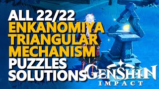 All Enkanomiya Triangular Mechanism Puzzles Genshin Impact [upl. by Amalbergas]