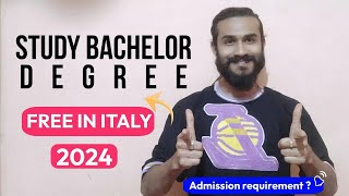 Study Bachelors degree for Free in Italy 2024 [upl. by Mccoy]