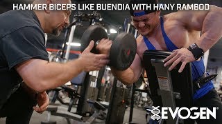 Hammer FST7 Biceps Like Buendia with Coach Hany Rambod at Bevs [upl. by Kcirneh]