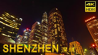 Night walking tour of Shenzhen China night view of Futian District Shenzhen｜4K HDR [upl. by Armyn]