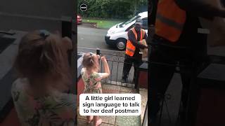 Little girl makes postmans day shorts heartwarming emotional explore viral fyp [upl. by Eilra]