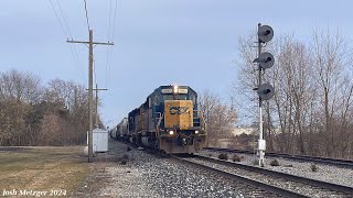 CSX L30522 w CSX SD402 8842 and CSX SD403 4045  South Grand Ave in Fowlerville MI 22224 [upl. by Durwyn]