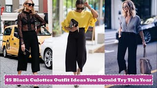 45 Black Culottes Outfit Ideas You Should Try This Year  How To Style Culottes [upl. by Hadlee]