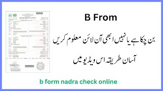 How to Check Your B Form NADRA Online  StepbyStep Guide [upl. by Ettesoj]