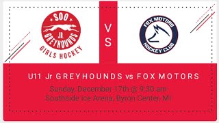 Soo Greyhounds vs Fox Motors  December 17th 2023 MGHL Exhibition Game [upl. by Nixon]