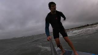 Downwind SUP foil FLSP to the Chesapeake Bay Bridge tunnel in Virginia Beach [upl. by Ycnaffit152]