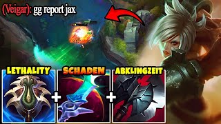 Riven aber FULL LETHALITY und carry das Spiel komplett 1v9 RIVEN LETHALITY IST BROKEN [upl. by Ardnoek]