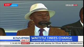 Former Kiambu Governor William Kabogo congratulates his successor Governor Ferdinand Waititu [upl. by Anauqal]