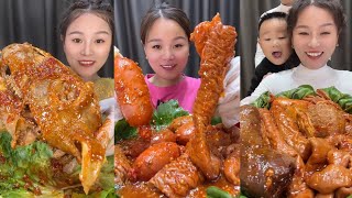 Yummy 31 🦐🦪🦀🐙🪼🦞 Eat seafood  eat shrimp 🦐 crab 🦀 oyster 🦪 octopus 🦑 food asmr yummy [upl. by Dnomyaw]