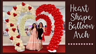 Heart Shape Balloon arch Balloon Tutorial Valentines day balloon ideas [upl. by Antipus67]