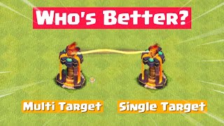 Single Target vs Multi Target Inferno Tower  Clash of Clans [upl. by Oirrad]