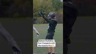 Check this massive hit from Samuel Hurtubise from the Champlain Cavaliers⚔️🔵🔨😮 shorts [upl. by Eisenhart347]